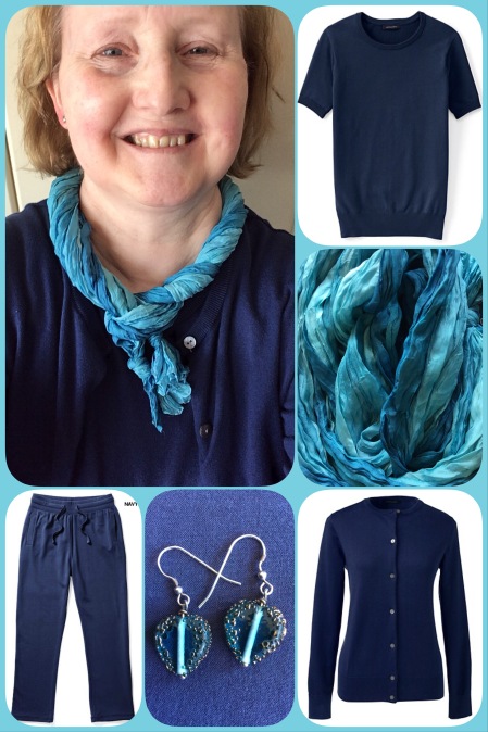 Outfit of the day 18/05/17 with blue silk scarf